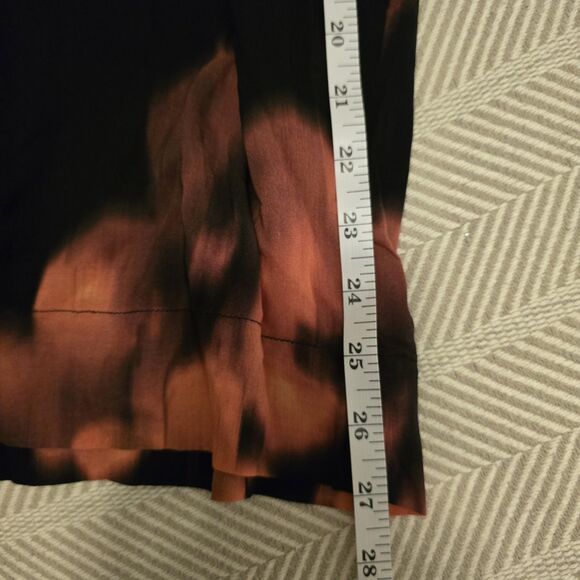 Universal Standard Wide-Leg Rayon Pants Womens Black Floral 4XS Elastic Waist - Picture 9 of 12